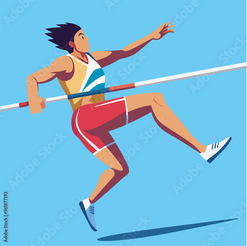 high jumping  olympic player vector illustration
