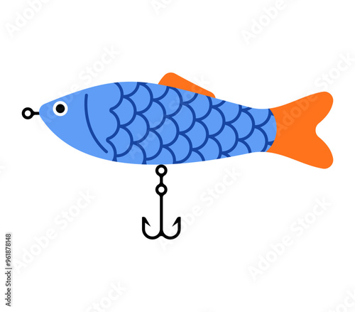 Fish Hook Illustration Suitable for fishing theme design as well as fishing supplies store
