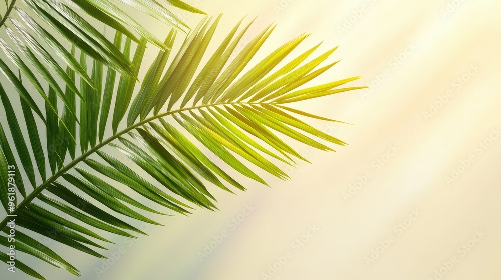 Fototapeta premium A palm branch icon, symbolizing Palm Sunday and the triumphal entry of Jesus.