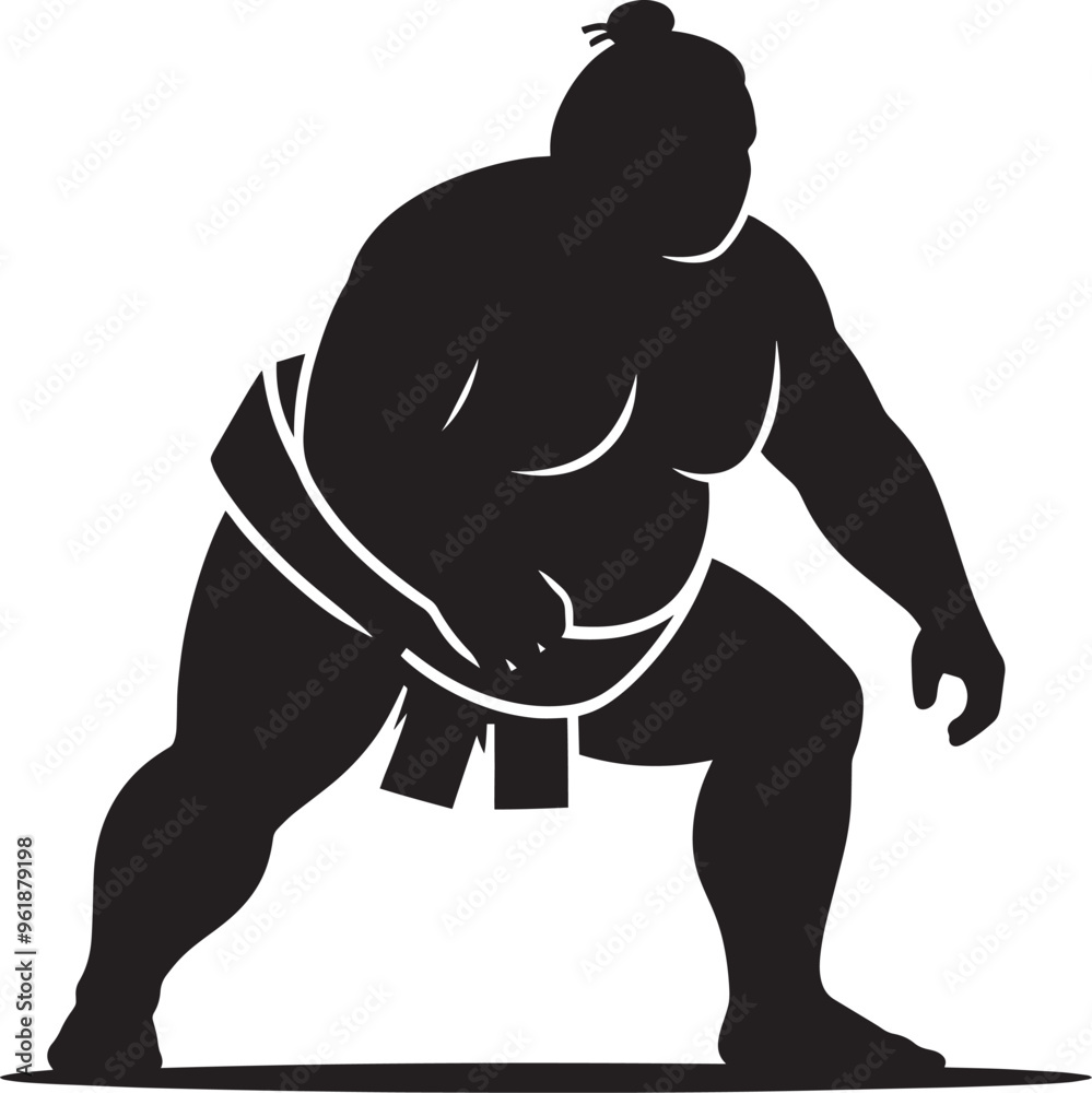 Obraz premium Sumo fight silhouette vector illustration isolated on a white background