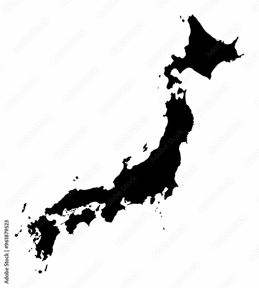 Japan silhouette map