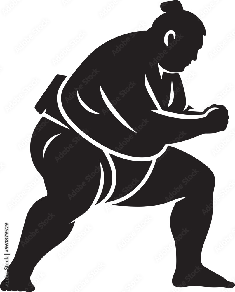 Sumo fight silhouette vector illustration isolated on a white background Sumo fight silhouette vector illustration isolated on a white background