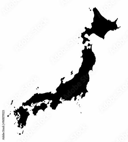 Obraz na płótnie Japan silhouette map w salonie