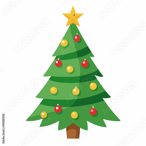 Christmas trees silhouette vector illustration on white background