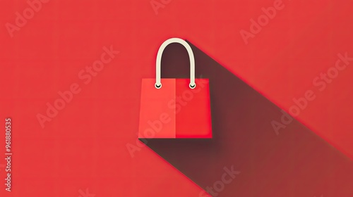 A shopping bag icon with a clean, modern look, symbolizing retail and consumerism.