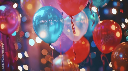 Festive balloons and decorations for a joyful birthday