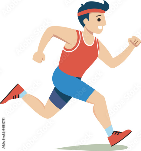 runner running sports flat vector illustration design