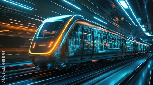 An abstract electric train icon, reflecting innovation in modern transit systems.