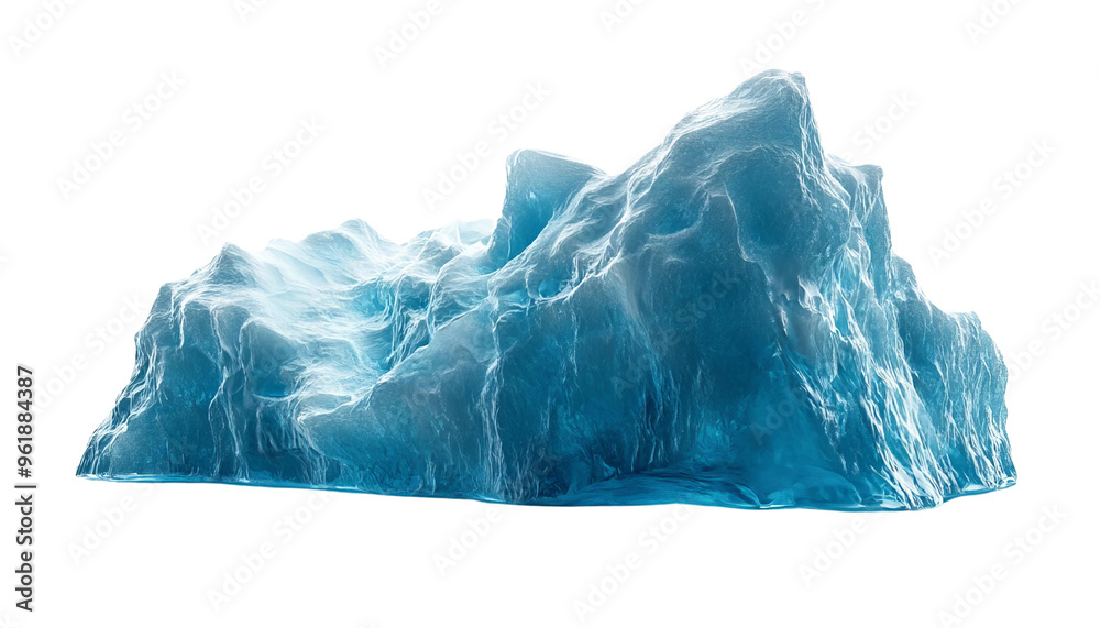 Obraz premium A stunning ice formation showcasing intricate shapes and vibrant blue tones, perfect for nature and landscape photography.