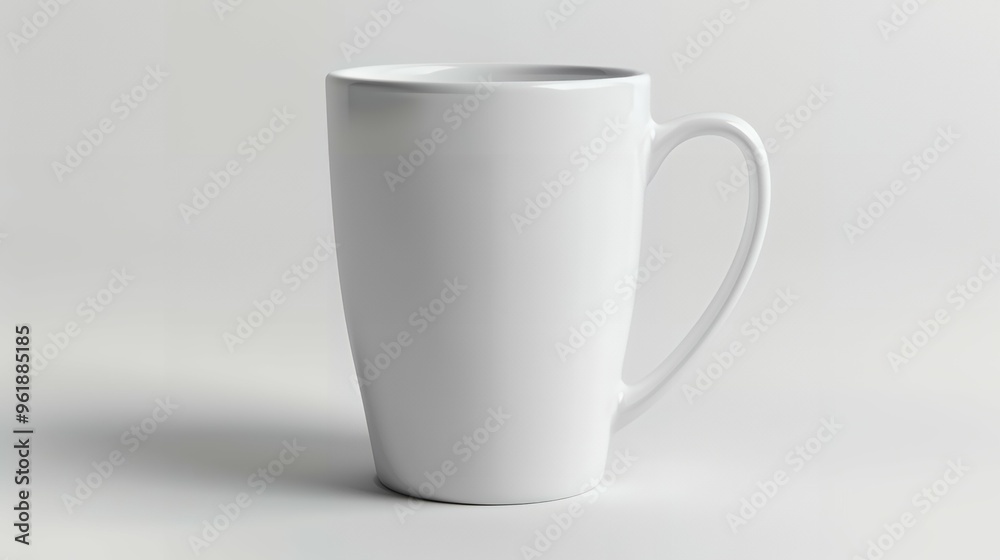 Obraz premium Close up of white tea mug mockup Coffee cup ceramic blank. isolated on white background