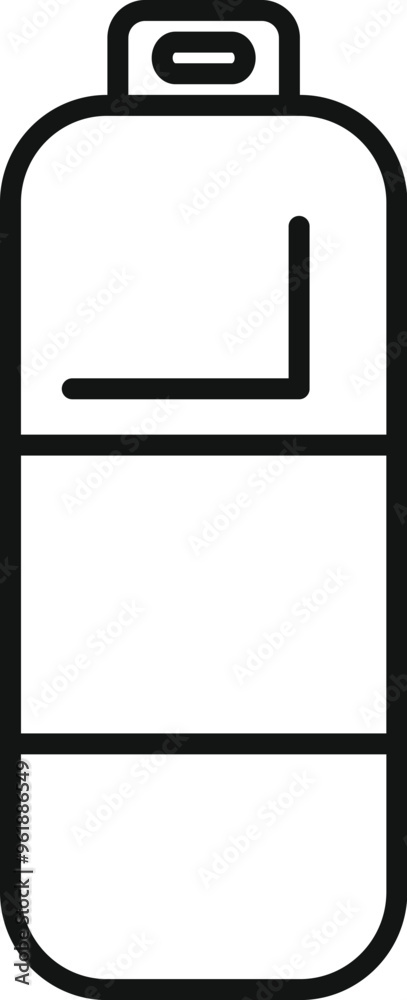 Simple, bold line icon of a camping gas cartridge, perfect for representing outdoor cooking and fuel Simple, bold line icon of a camping gas cartridge, perfect for representing outdoor cooking and fuel