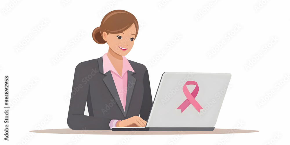Serene Flat Vector Illustration of a Woman Lighting a Candle Beside a Pink Ribbon for Breast Cancer Awareness Month � Quiet Reflection and Hope Serene Flat Vector Illustration of a Woman Lighting a Candle Beside a Pink Ribbon for Breast Cancer Awareness Month � Quiet Reflection and Hope