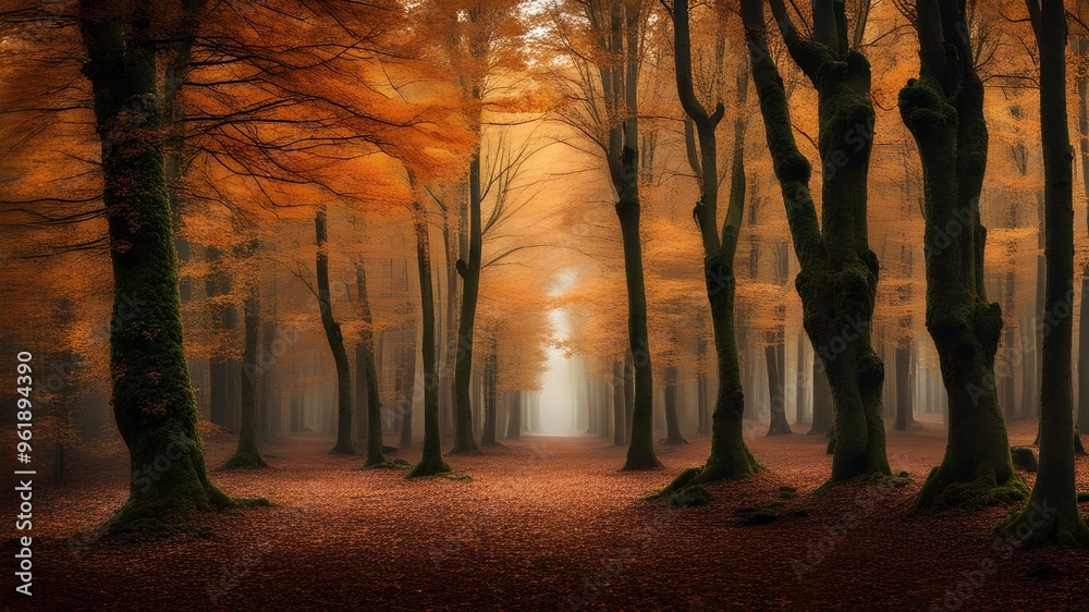 forest with autumn forest with autumn