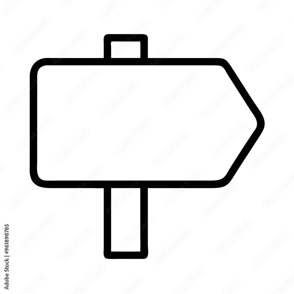 Blank arrow sign, black and white outline design Blank arrow sign, black and white outline design