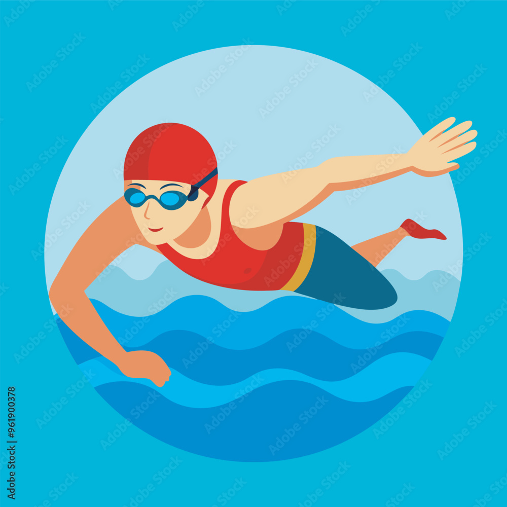 swimmer swimming athletic sports vector illustration swimmer swimming athletic sports vector illustration