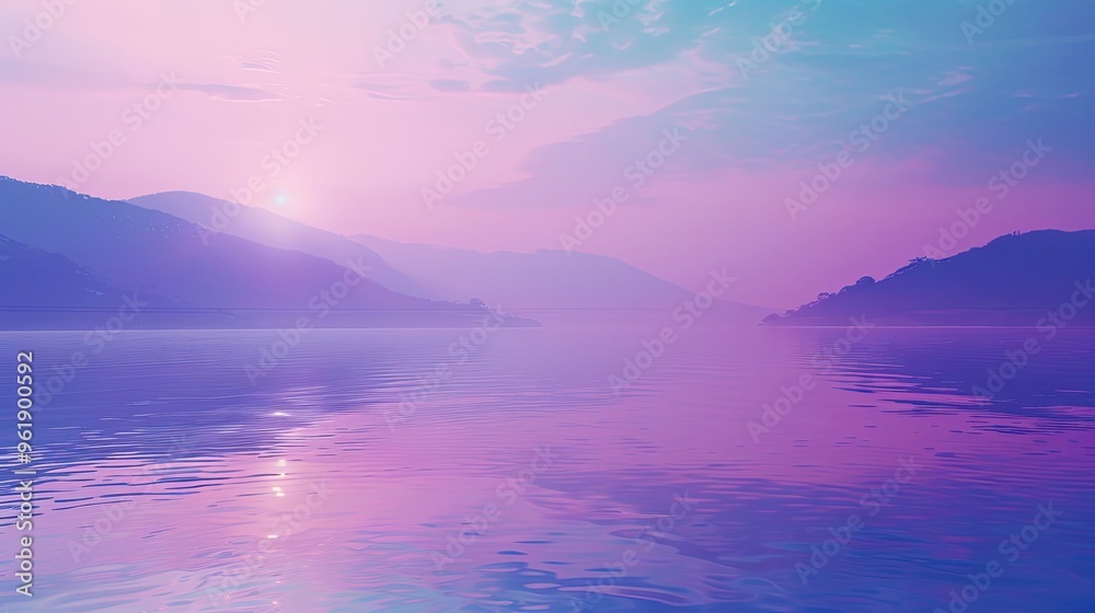 Lofi background featuring a lakeside view at twilight with soft misty reflections Lofi background featuring a lakeside view at twilight with soft misty reflections