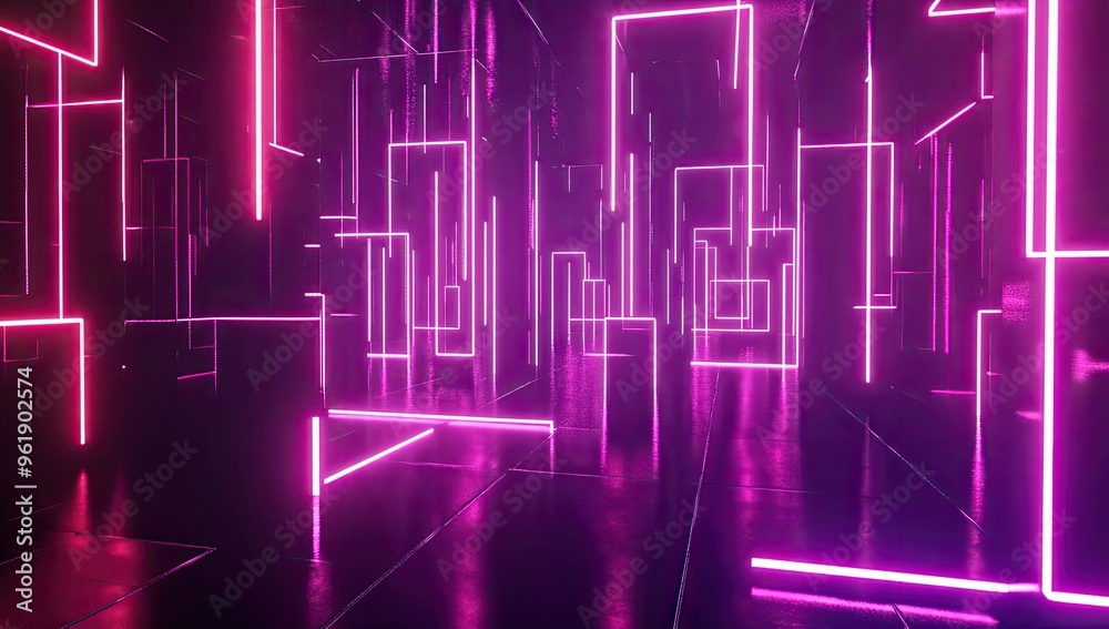 Abstract Neon Lines - Futuristic Glowing Design Abstract Neon Lines - Futuristic Glowing Design