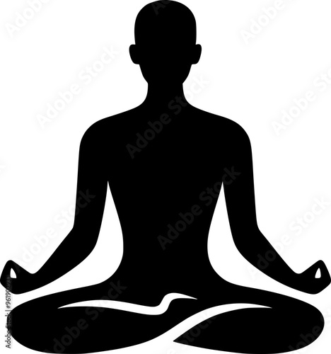 Relaxed Person Sitting Cross-Legged Illustration for Yoga and Mindfulness Designs