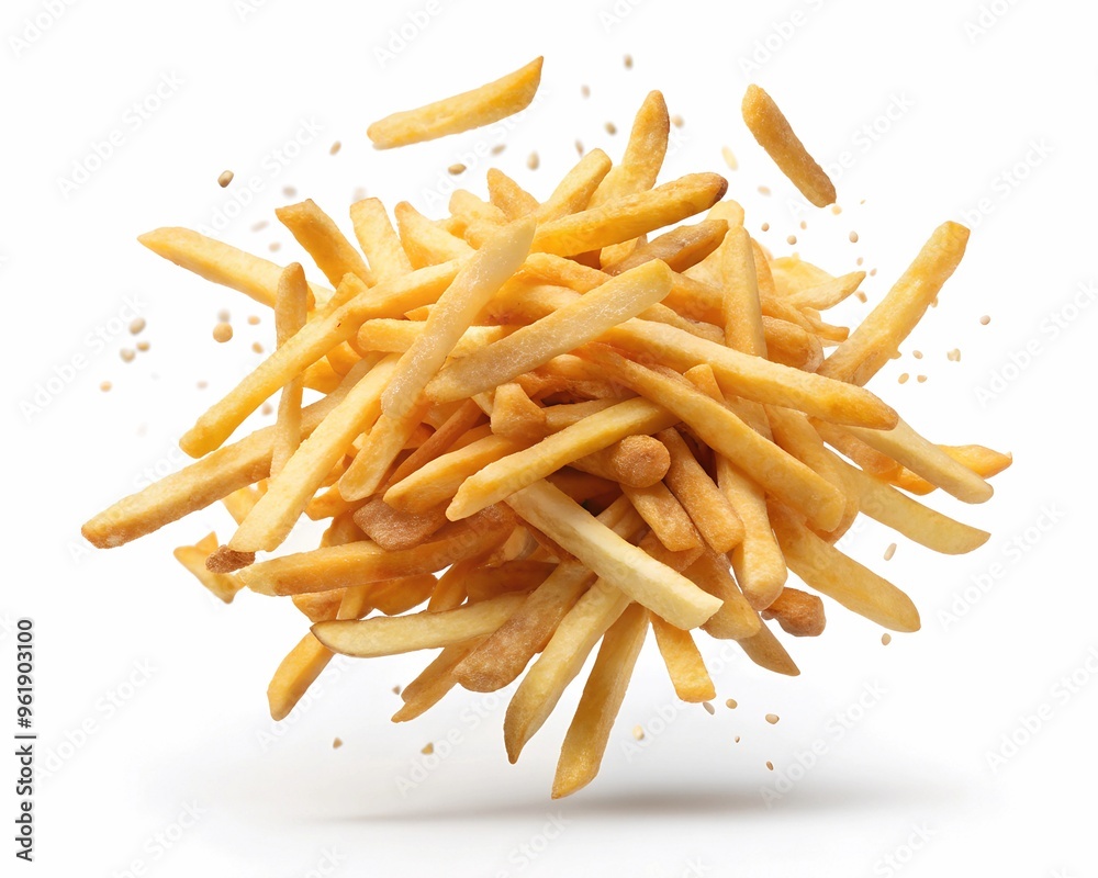 french fries on a white background french fries on a white background