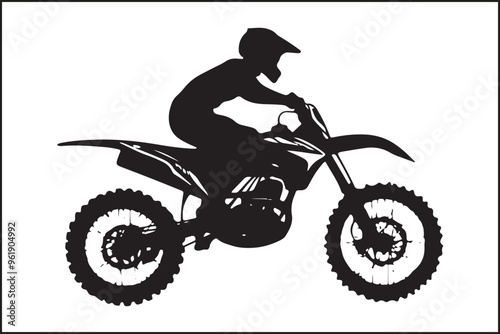 Motocross Jump: Silhouette of a Rider in Action photo