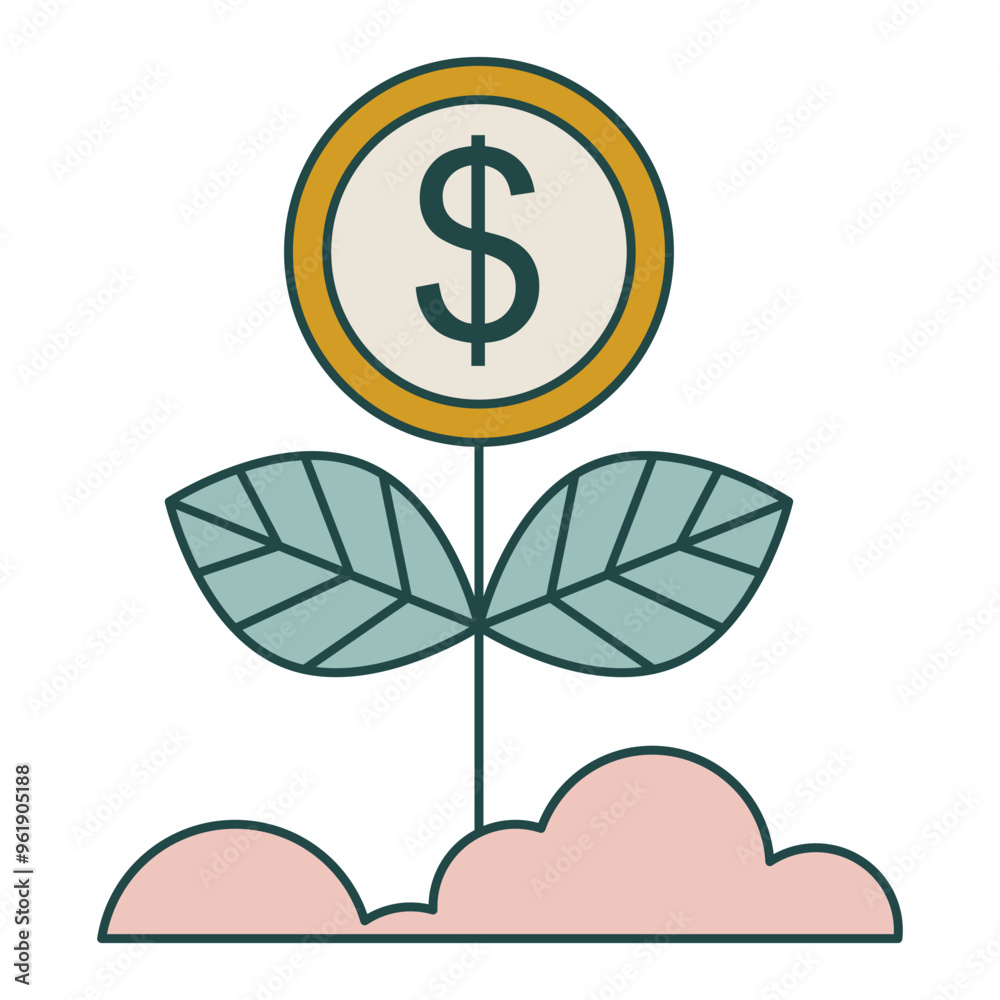 Finance Icon Flat Style Illustration Finance Icon Flat Style Illustration