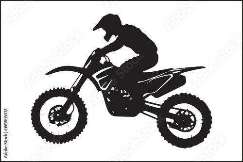 Motocross Jump: Silhouette of a Rider in Action photo