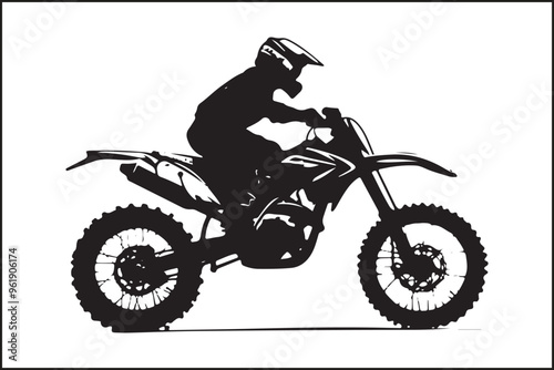 Motocross Jump: Silhouette of a Rider in Action photo