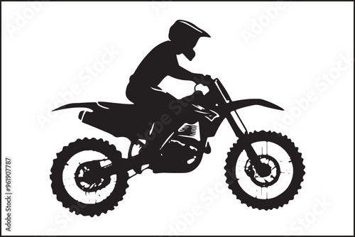 Motocross Jump: Silhouette of a Rider in Action