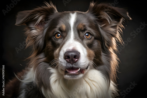 Portrait of cute border collie dog