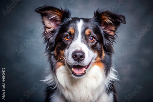 Portrait of cute border collie dog