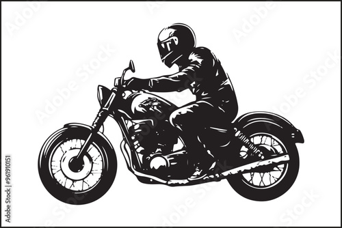 Motocross Jump: Silhouette of a Rider in Action photo