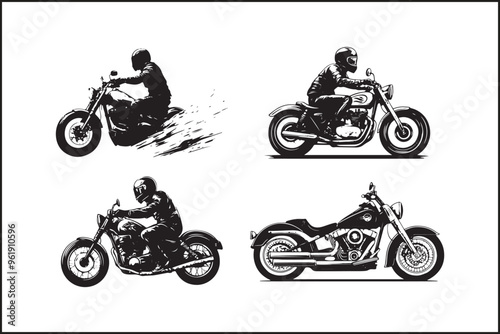 Motocross Jump: Silhouette of a Rider in Action photo
