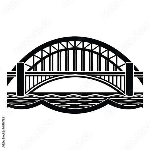 Bridge Modern Silhouette Vector Design Logo