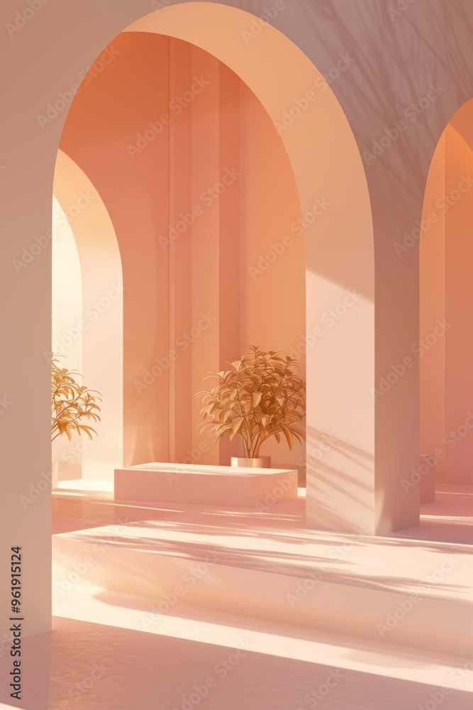 An abstract minimal background for product branding, featuring a mock-up scene with ample empty An abstract minimal background for product branding, featuring a mock-up scene with ample empty