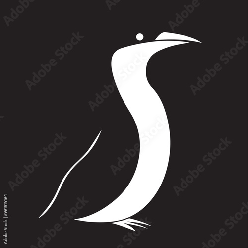 Penguin in cartoon, doodle style . Image for t-shirt, web, mobile apps and ui. Isolated 2d vector illustration in logo, icon, sketch style, Eps 10, black and white. AI Generative photo