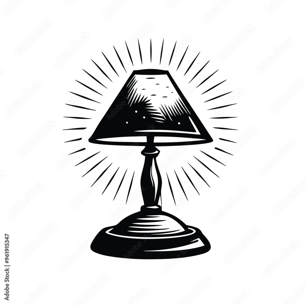 Lamp Vector Icon Logo Isolated on White Lamp Vector Icon Logo Isolated on White