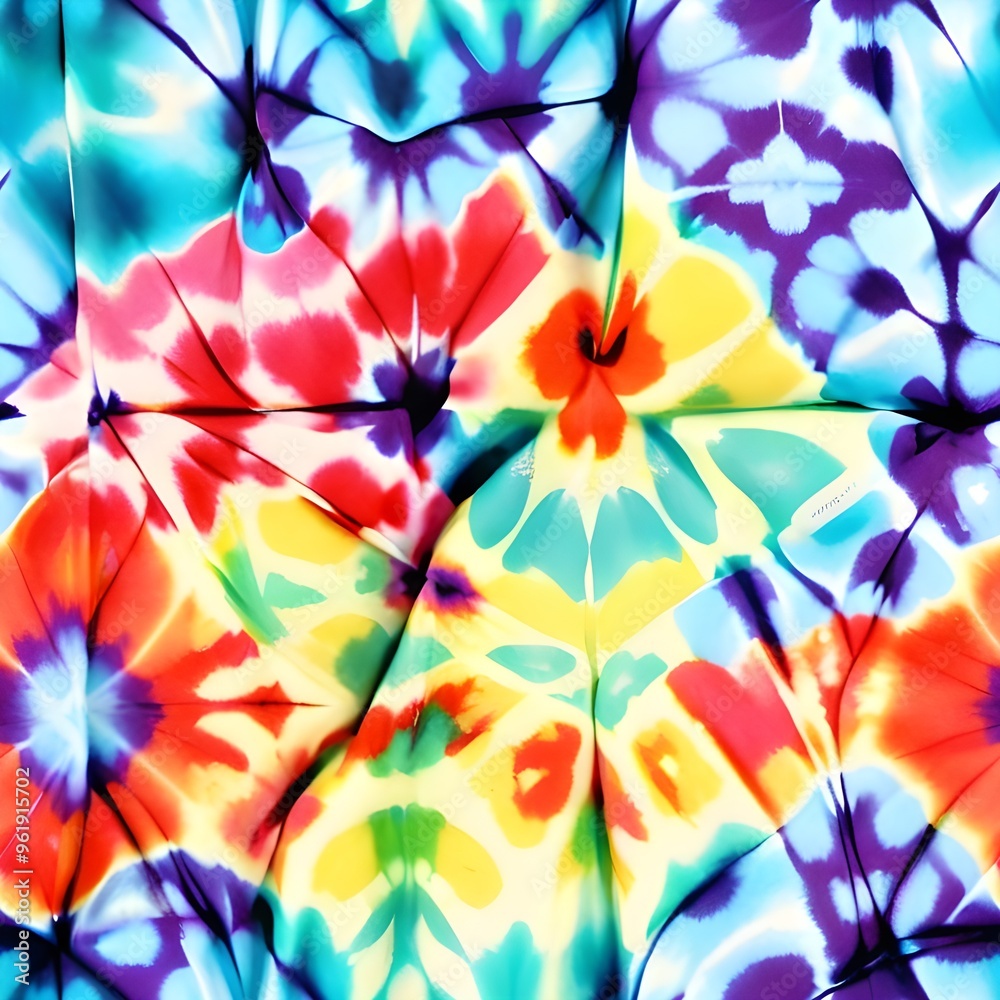Groovy Retro Tie Dyed Seamless Pattern