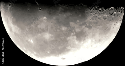 half moon in the sky in vector .