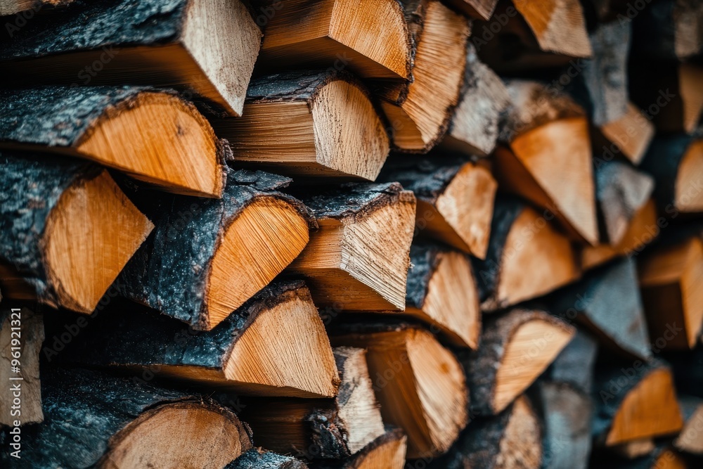 Fototapeta premium Pile of firewood for winter