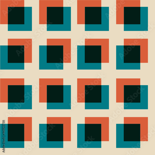 Overlapping squares, artwork, abstract, art, background, seamless, square, vector, illustration