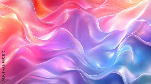 Vibrant multicolored abstract background, fluid gradient waves, iridescent pastel hues, soft blended transitions, ethereal atmosphere smooth flowing curves.