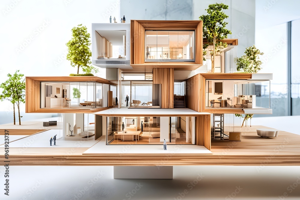 Modern Architectural Model of a Modular Home. Modern Architectural Model of a Modular Home.
