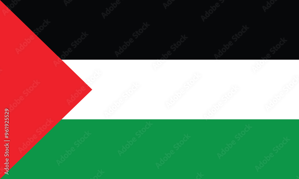 Flag of Palestine, Vector illustration.