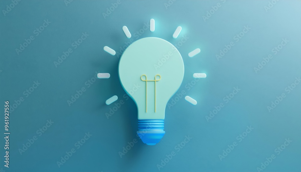 A modern, glowing light bulb design on a blue background, symbolizing innovation and creativity. A modern, glowing light bulb design on a blue background, symbolizing innovation and creativity.
