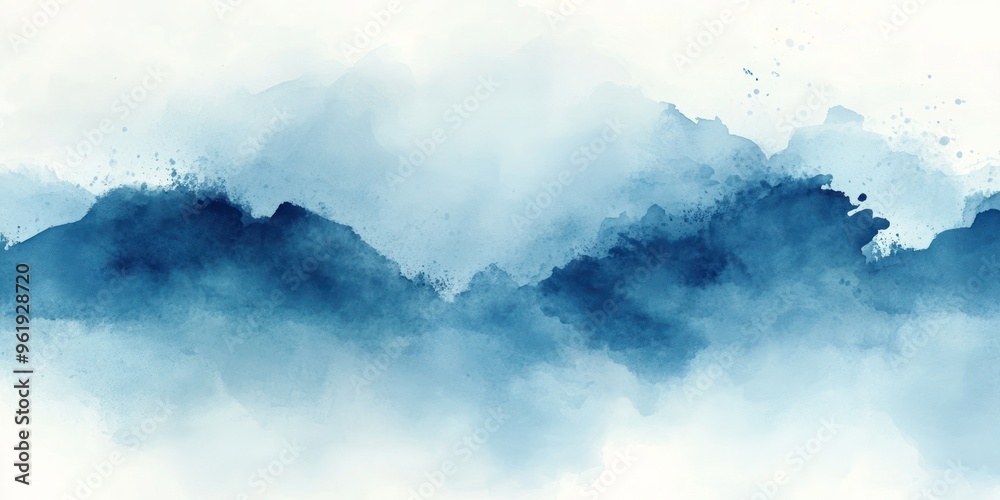 Abstract Watercolor Background with Blue Shades and Splashes Abstract Watercolor Background with Blue Shades and Splashes
