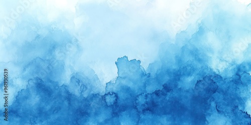 Abstract Blue Watercolor Background with Gradient and Texture