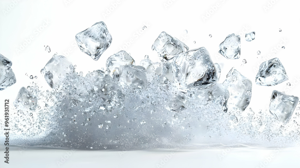 3D Floating Ice Crystal with Abstract Frost Effect and Copy Space for Nature Timelapse Visuals, Intricate Patterns and Cold Beauty 3D Floating Ice Crystal with Abstract Frost Effect and Copy Space for Nature Timelapse Visuals, Intricate Patterns and Cold Beauty