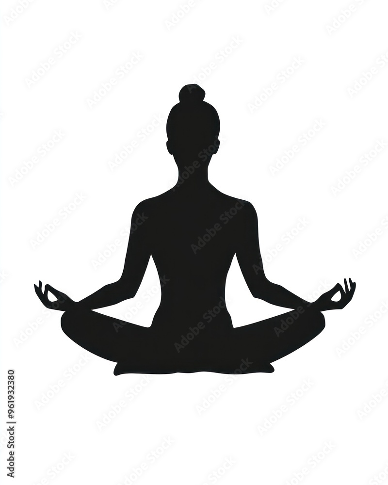 Person meditating in lotus pose with abstract backdrop Person meditating in lotus pose with abstract backdrop