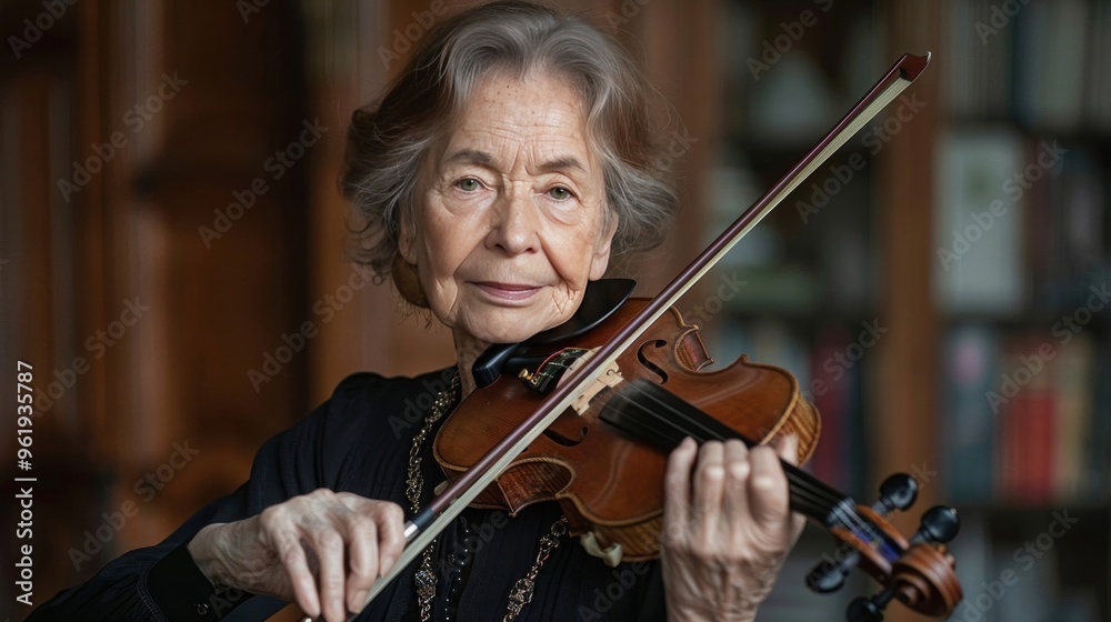 Elderly Woman Playing Violin: A Musical Legacy Elderly Woman Playing Violin: A Musical Legacy