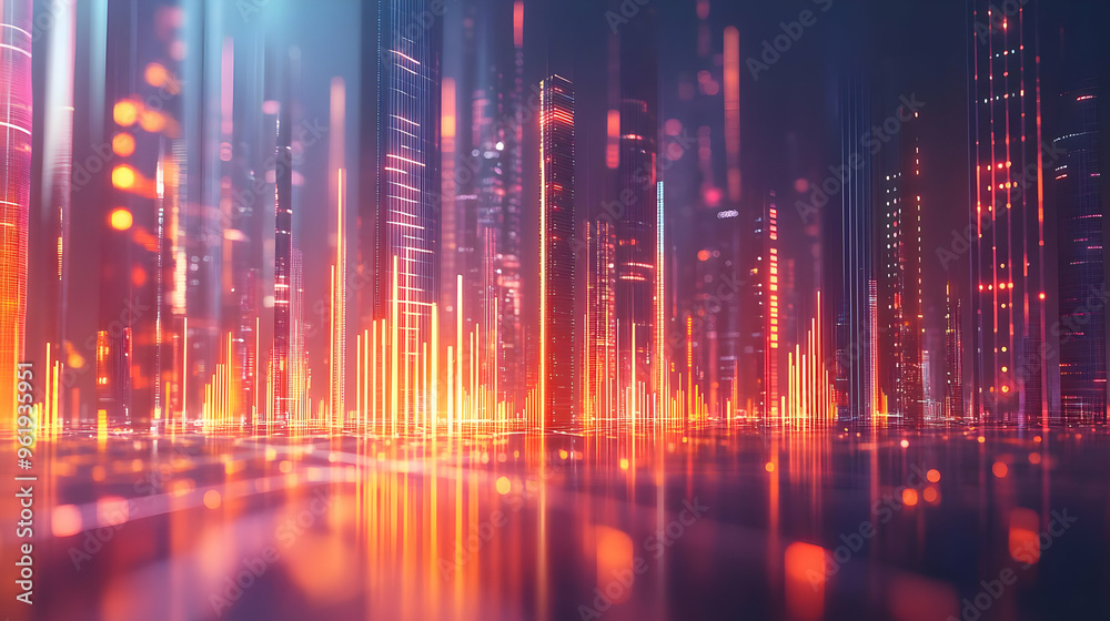 3D Glowing Abstract Financial Graph with Marketing Projections - Dynamic Visual of Financial Performance and Strategy on a White Background 3D Glowing Abstract Financial Graph with Marketing Projections - Dynamic Visual of Financial Performance and Strategy on a White Background